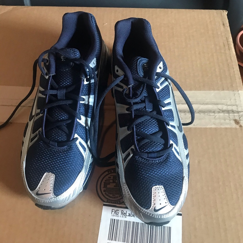 Blue and silver/gray nike men’s sneakers 9.5 size
